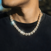 10MM CLUSTERED TENNIS CHAIN - GOLD